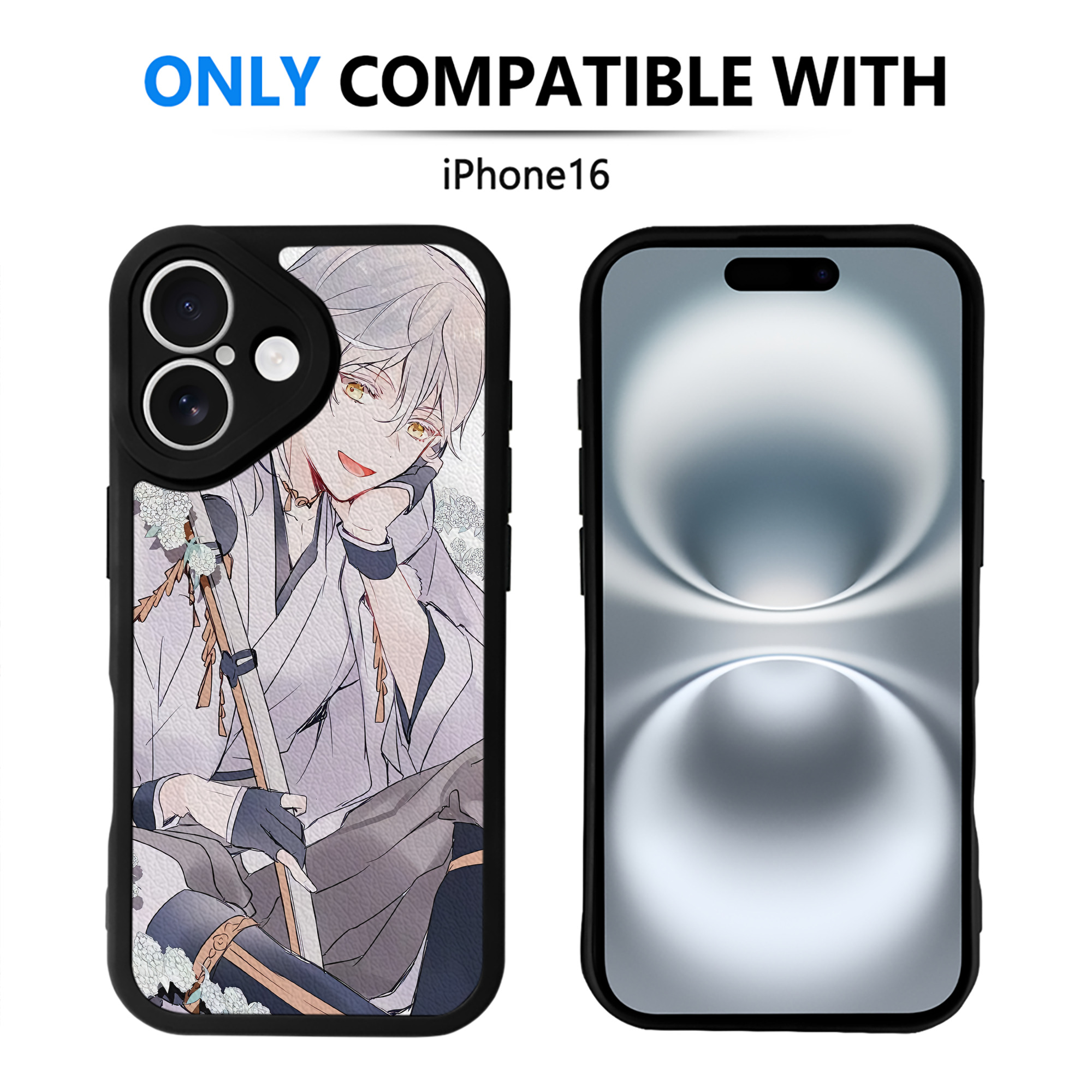 （画像用） 刀剣乱舞 Touken Ranbu 【iPhone 16シリーズ対応】シリコンスマホケース（レザー調） 材質：シリコン
